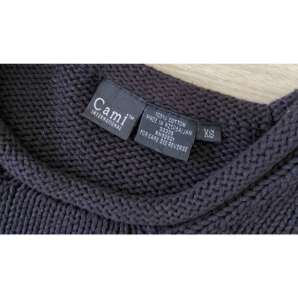 Vintage 90s Women's 100% Cotton Roll Neck Chunky Knit Fisherman Sweater XS Retro - Picture 3 of 6